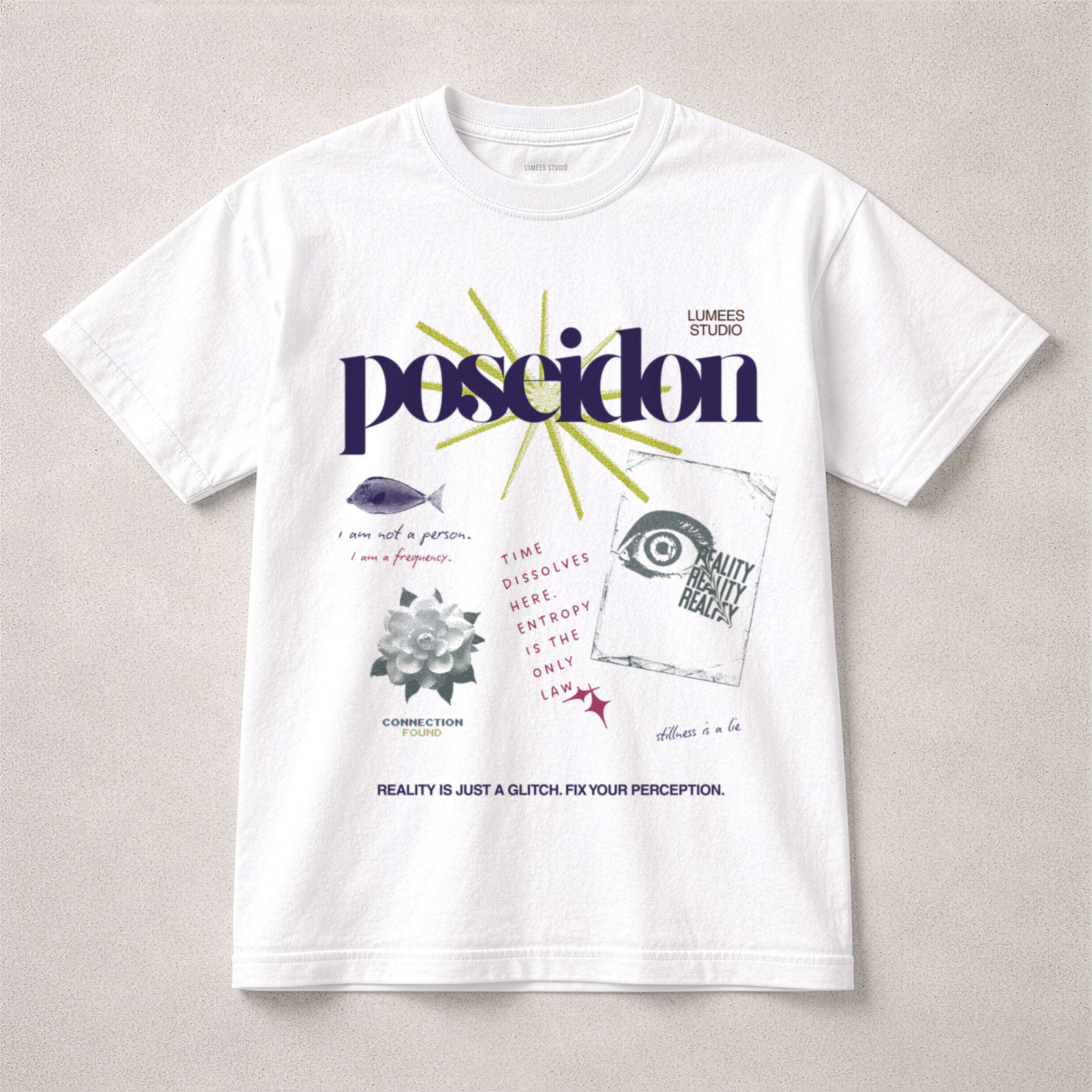 Pisces X Poseidon — REALITY IS JUST A GLITCH Tshirt